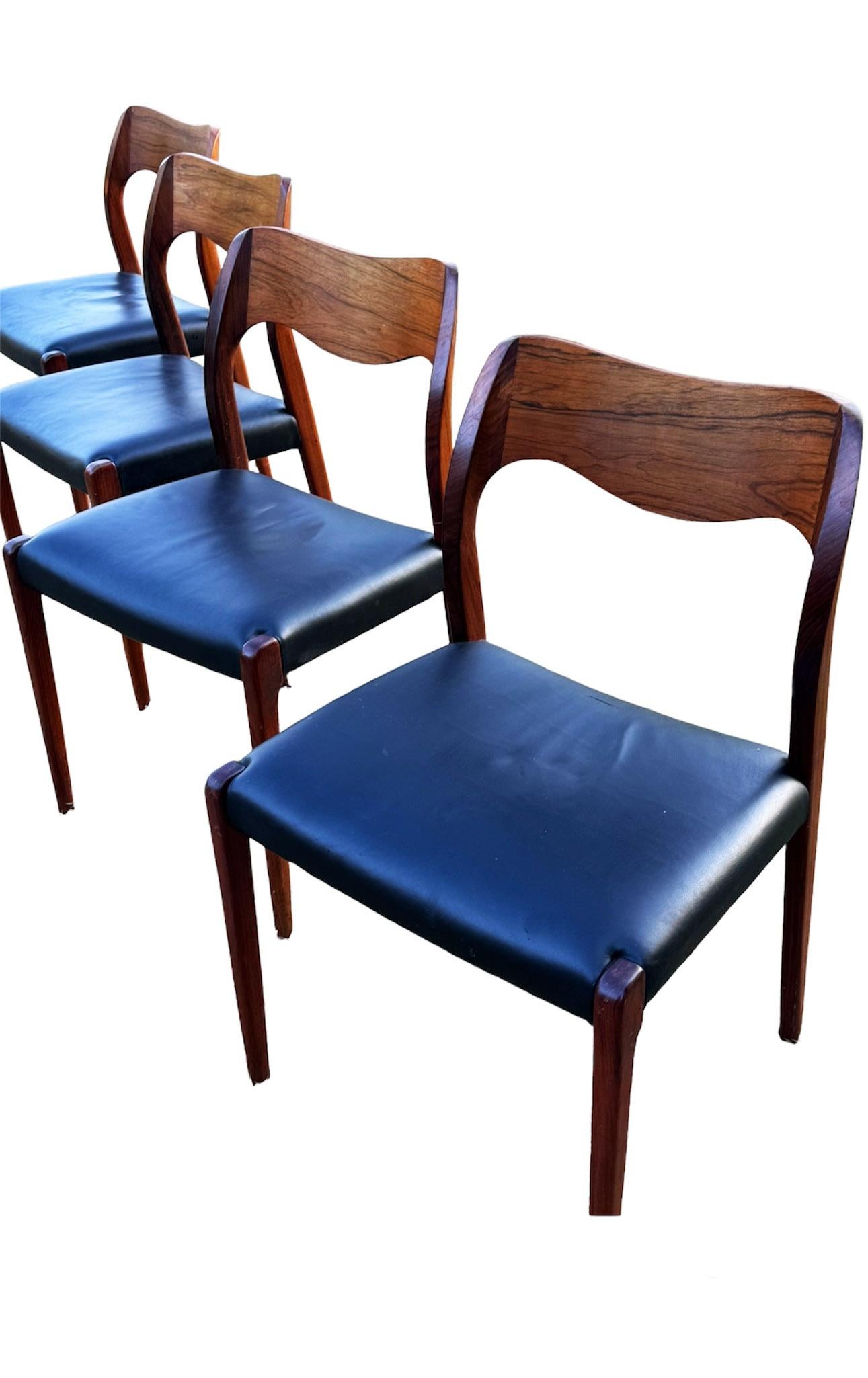 Hardwood Dining Chairs Model 71 By Niels Otto Møller For Sale 1