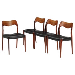 Hardwood Dining Chairs Model 71 By Niels Otto Møller