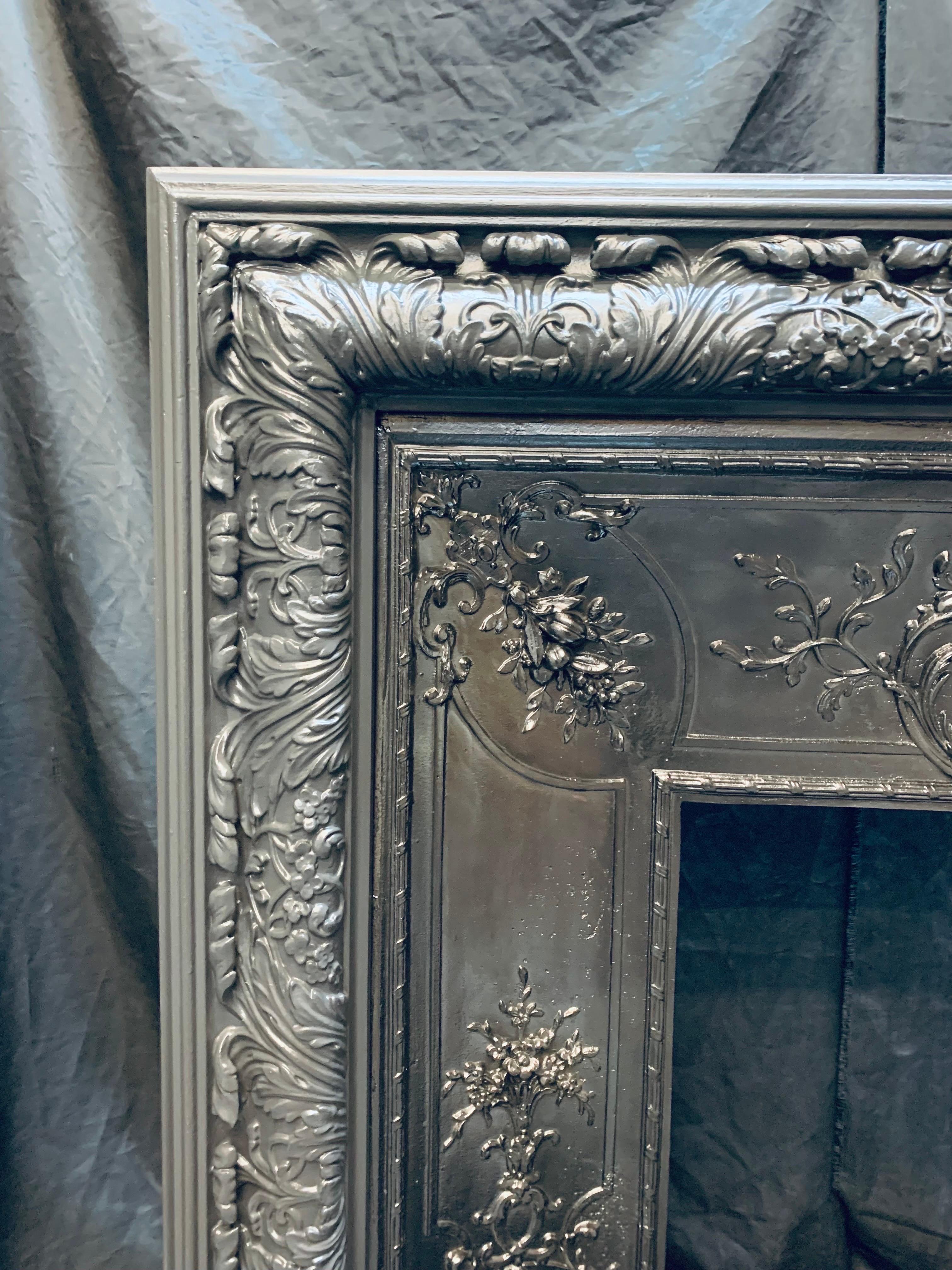 English Hardwood & Gesso Edwardian Bolection Fireplace Surround.