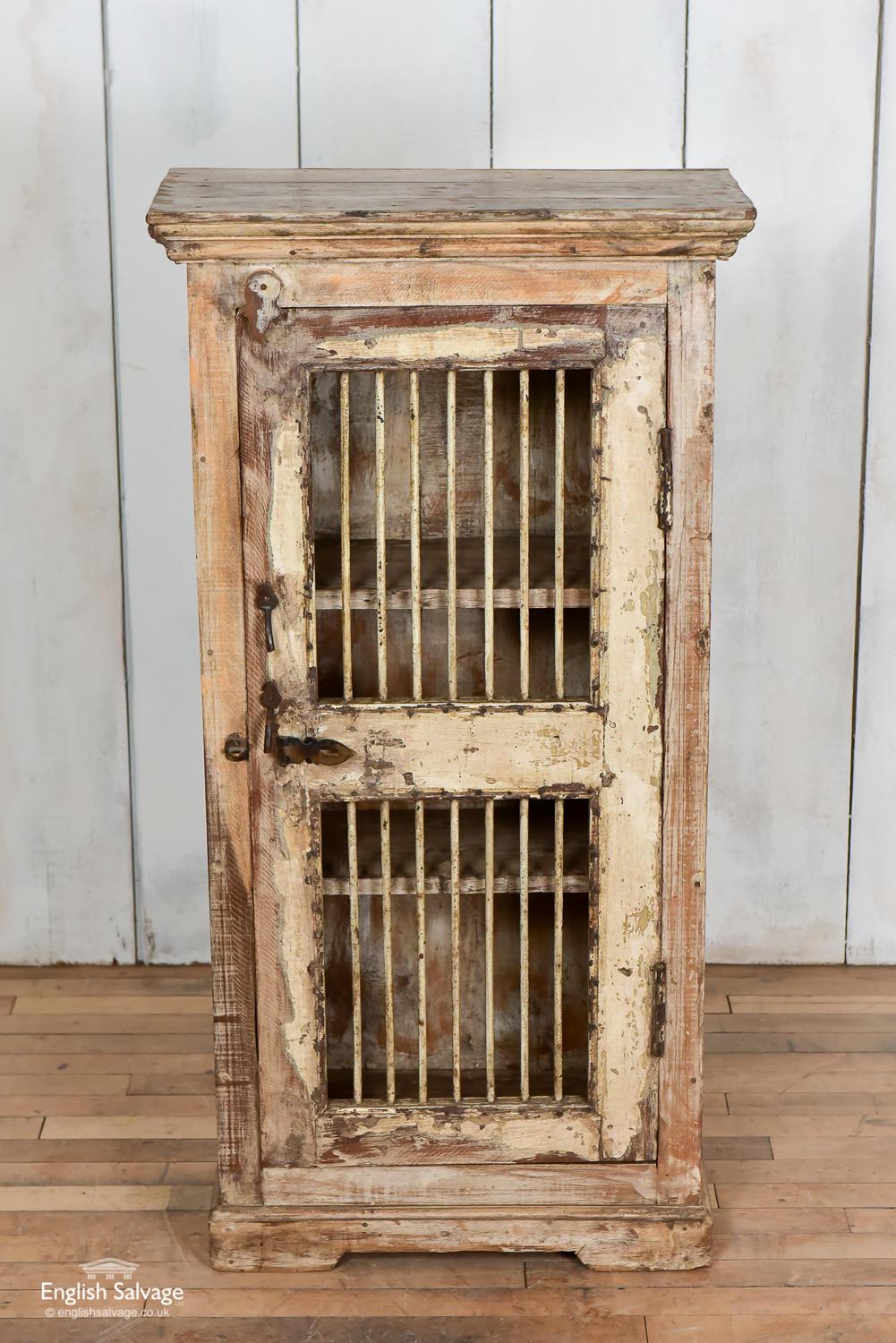 Indian teak cabinet made from on old jali door and reclaimed timber. Metal latch and hinges.