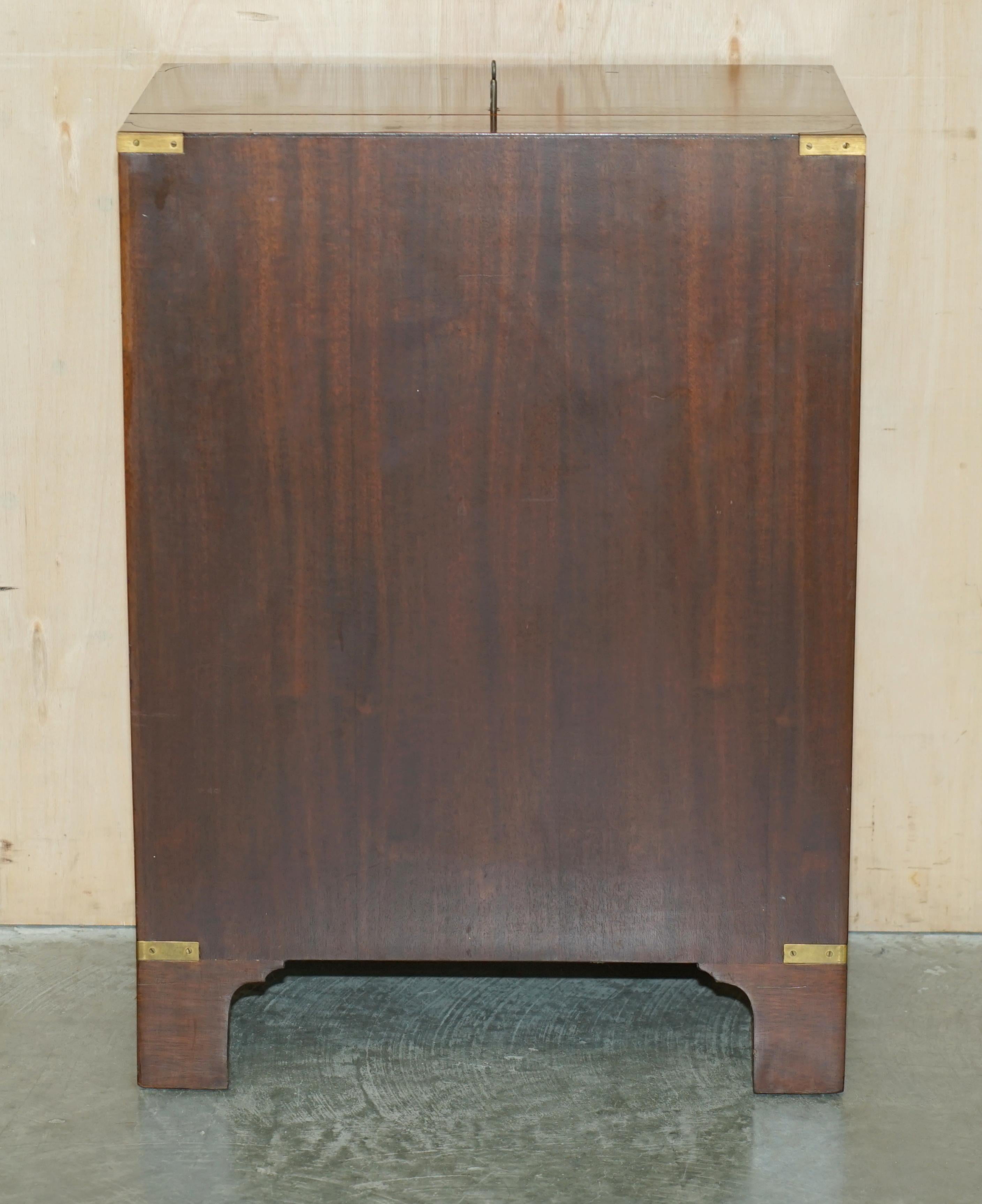 Hardwood Military Campaign Drinks Cabinet Hidden Inside a Side Table Must See! For Sale 7