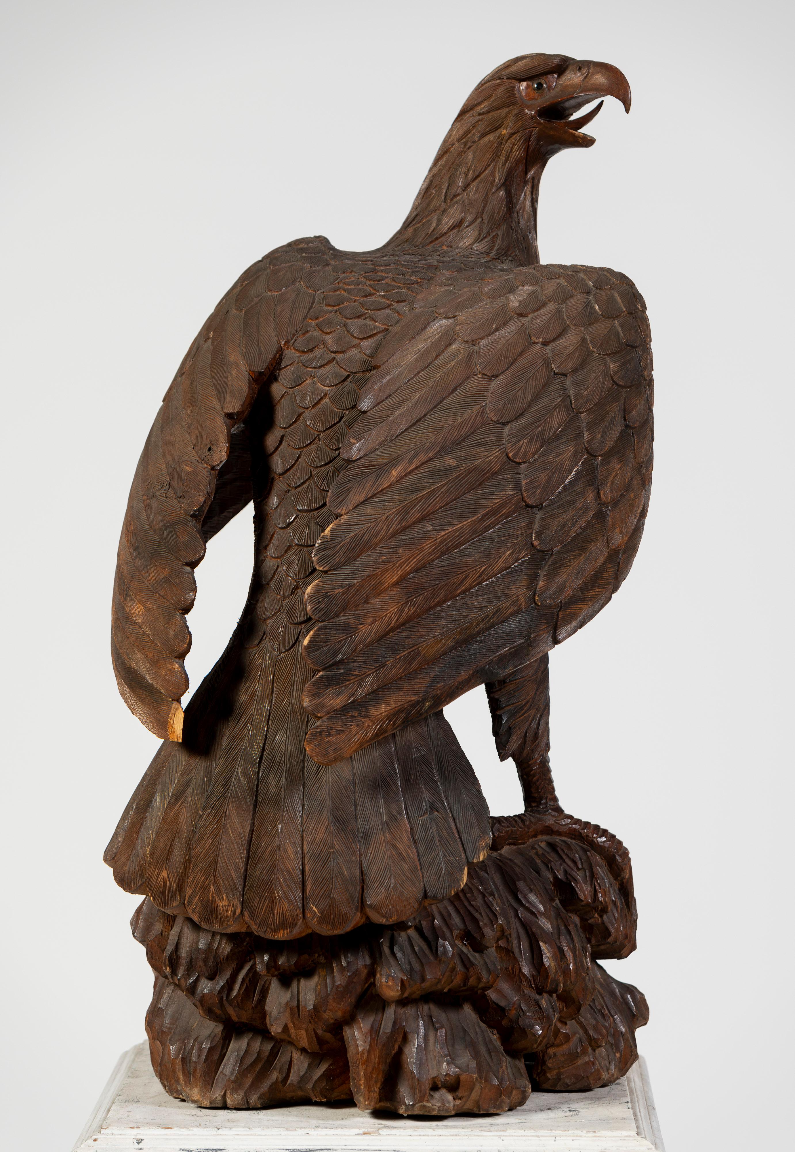 Hardwood Model of Eagle on a Pedestal, 20th Century, UK 8