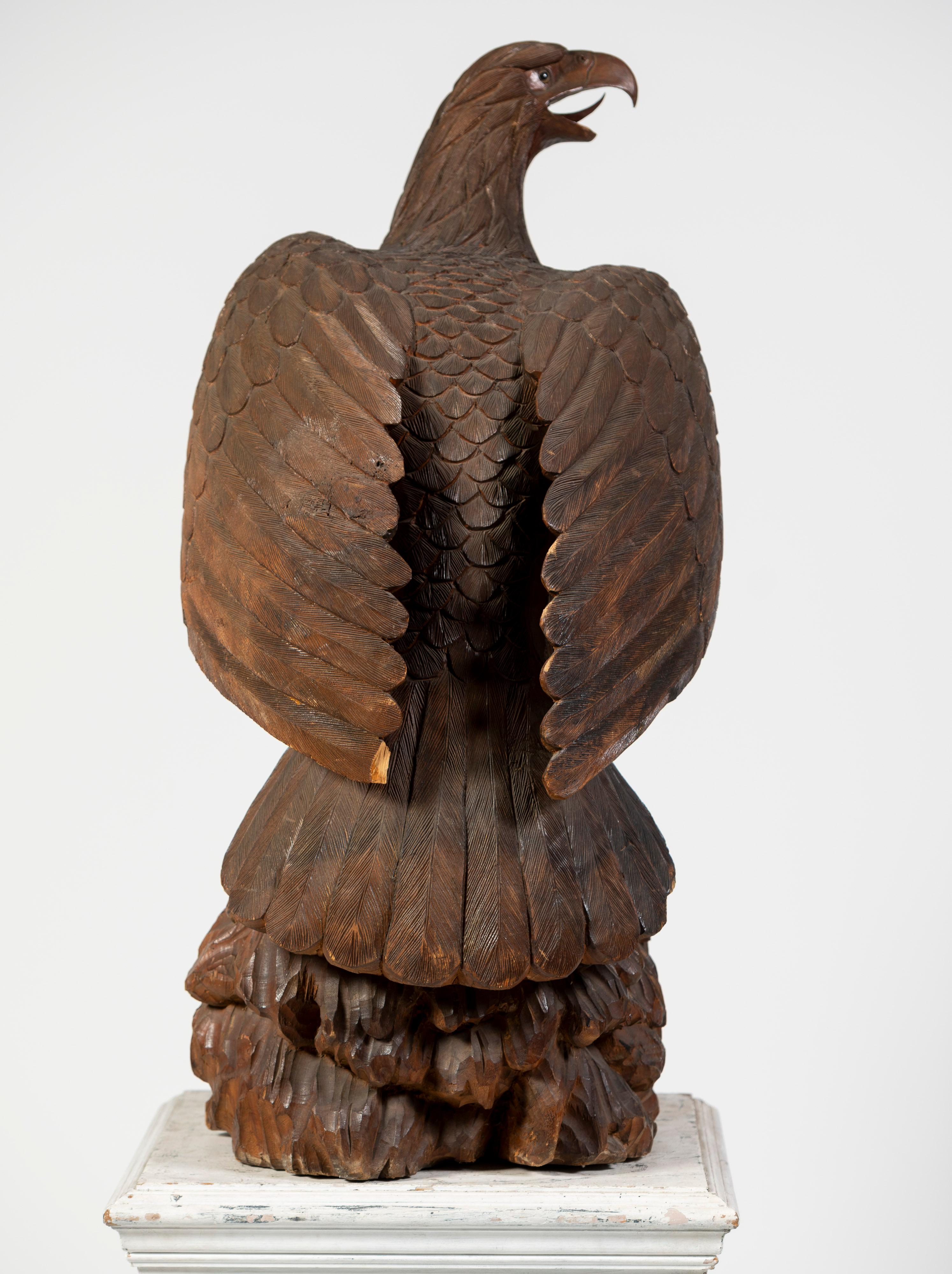 Hardwood Model of Eagle on a Pedestal, 20th Century, UK 10
