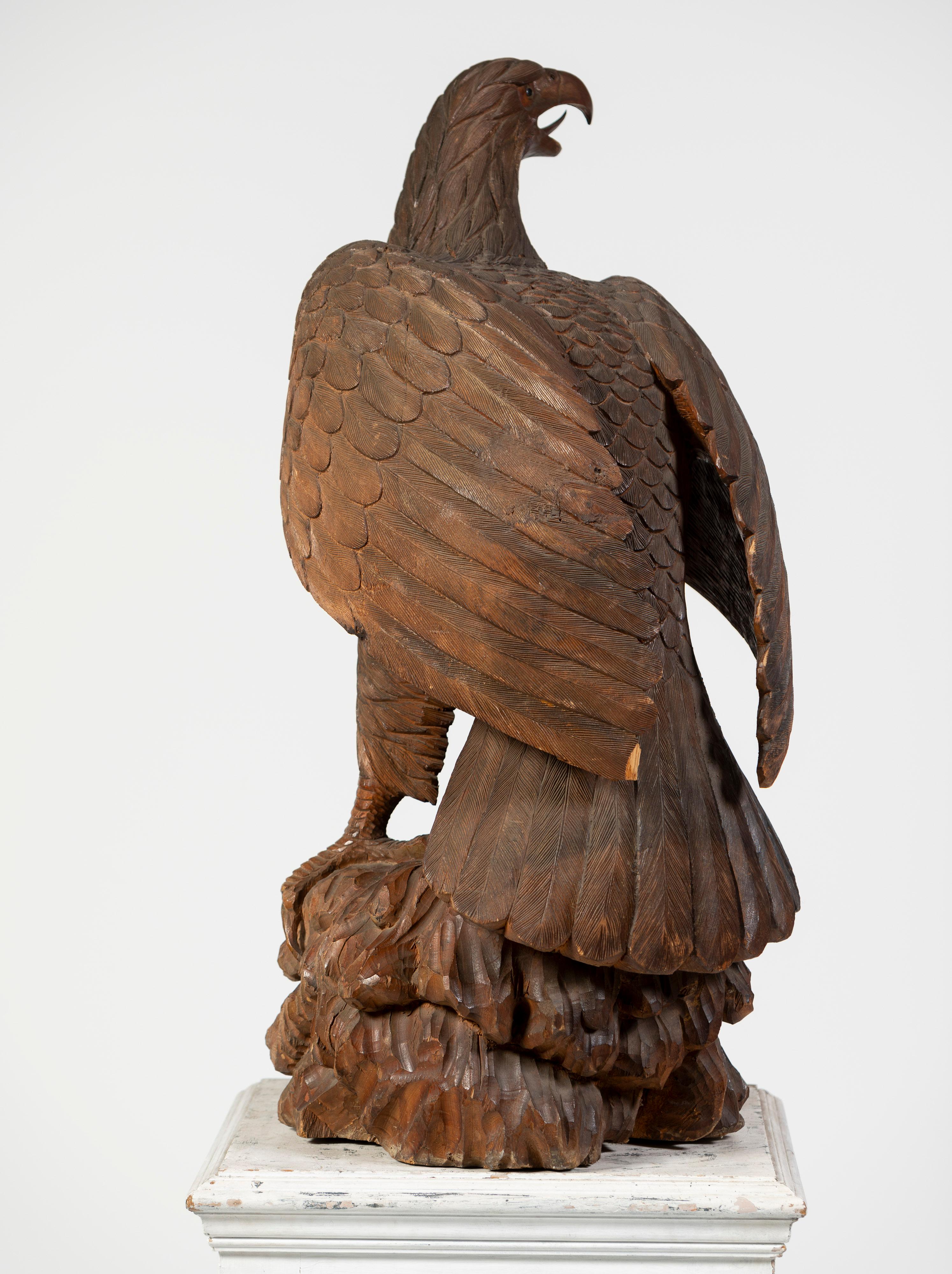 Hardwood Model of Eagle on a Pedestal, 20th Century, UK 11