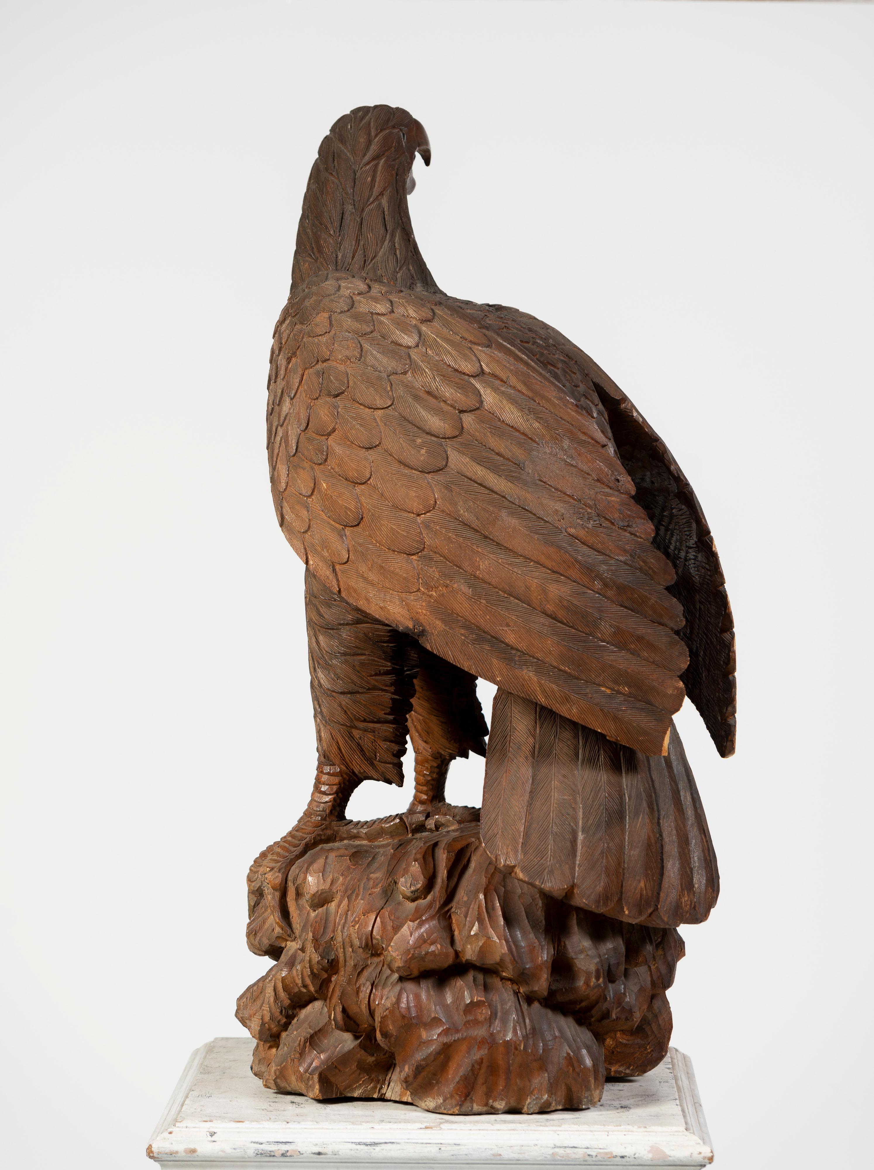 Hardwood Model of Eagle on a Pedestal, 20th Century, UK 12