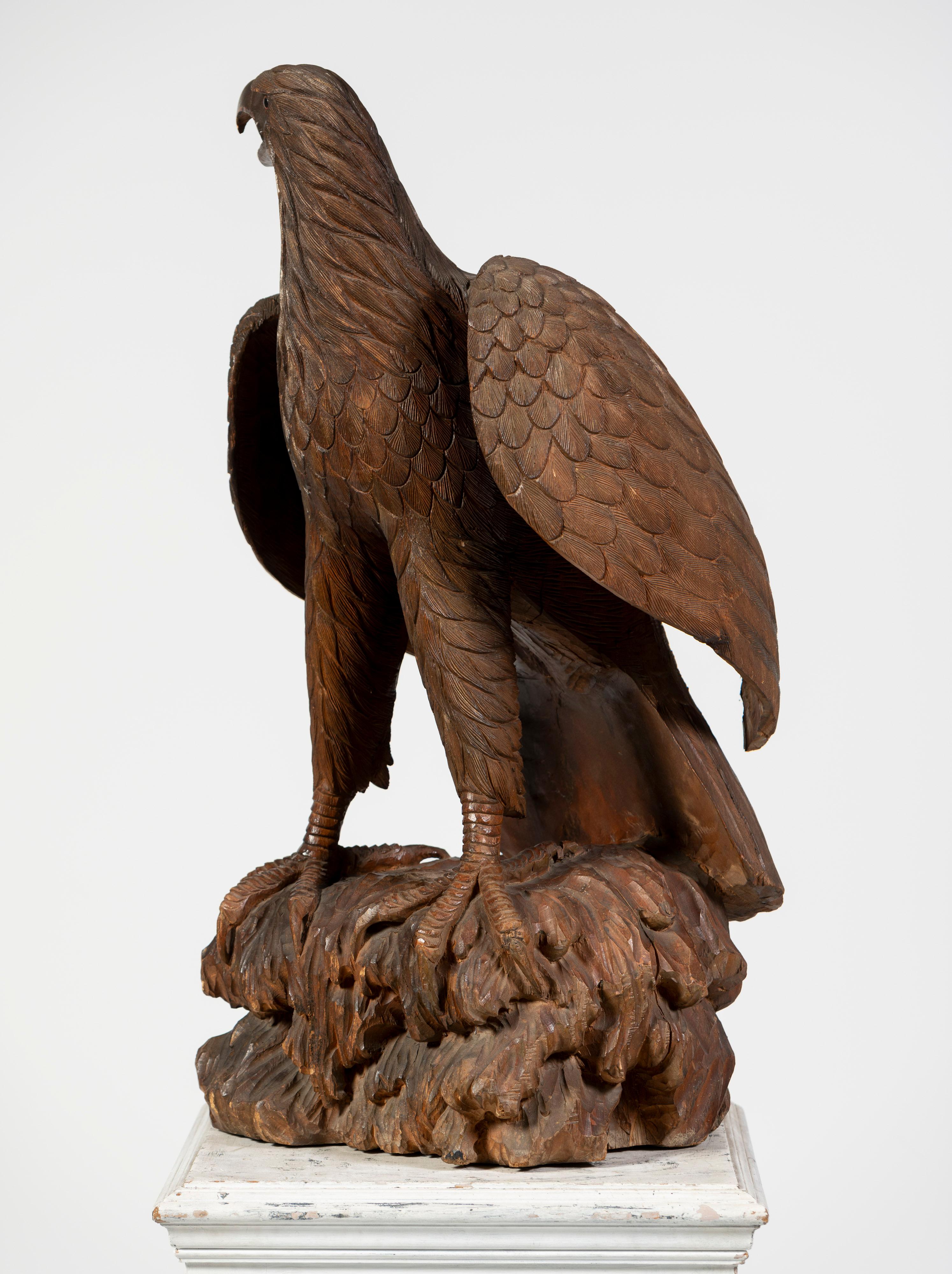 Hardwood Model of Eagle on a Pedestal, 20th Century, UK 14