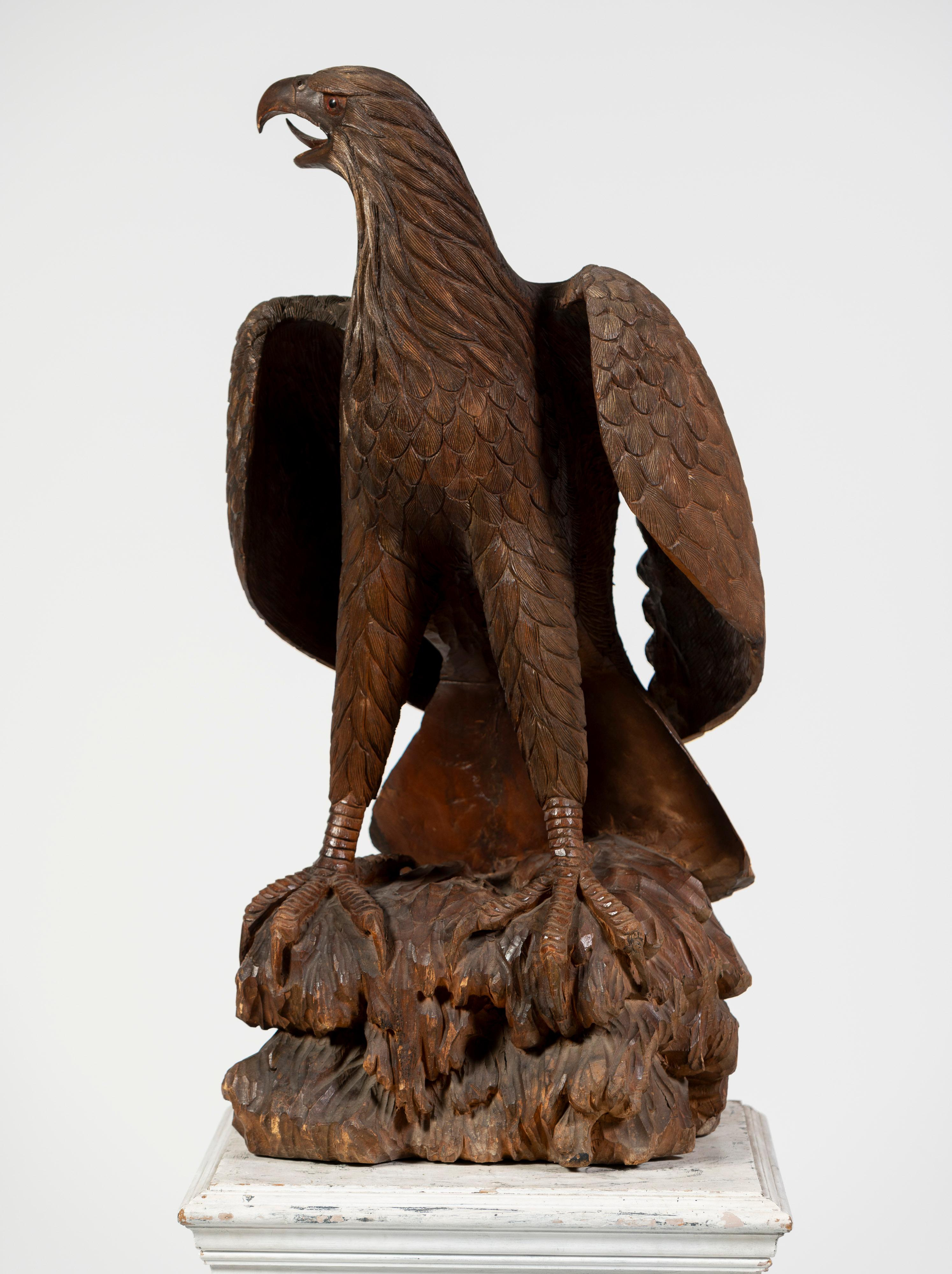 Hardwood Model of Eagle on a Pedestal, 20th Century, UK 15