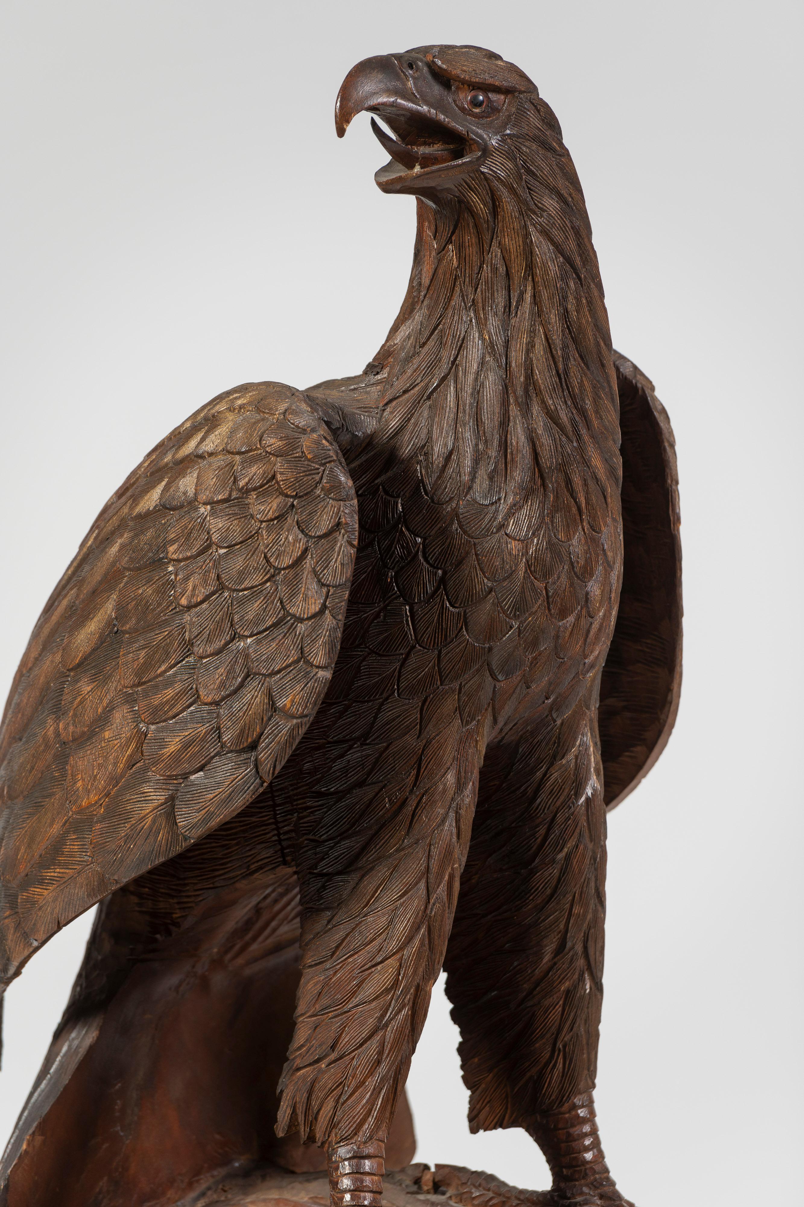Hardwood Model of Eagle on a Pedestal, 20th Century, UK 3