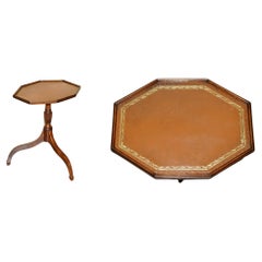 TRIPODO OCTAGONAL DE MADERA NOBLE CON HOJA DE ORO SiDE LÁMPARA MESA PARA EL VINO