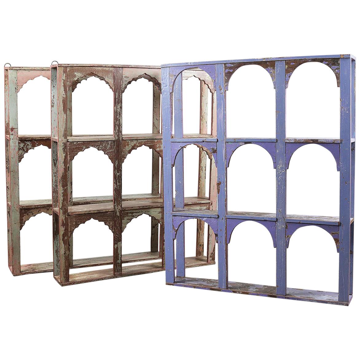 Hardwood Painted Arched Display Units, 20th Century For Sale