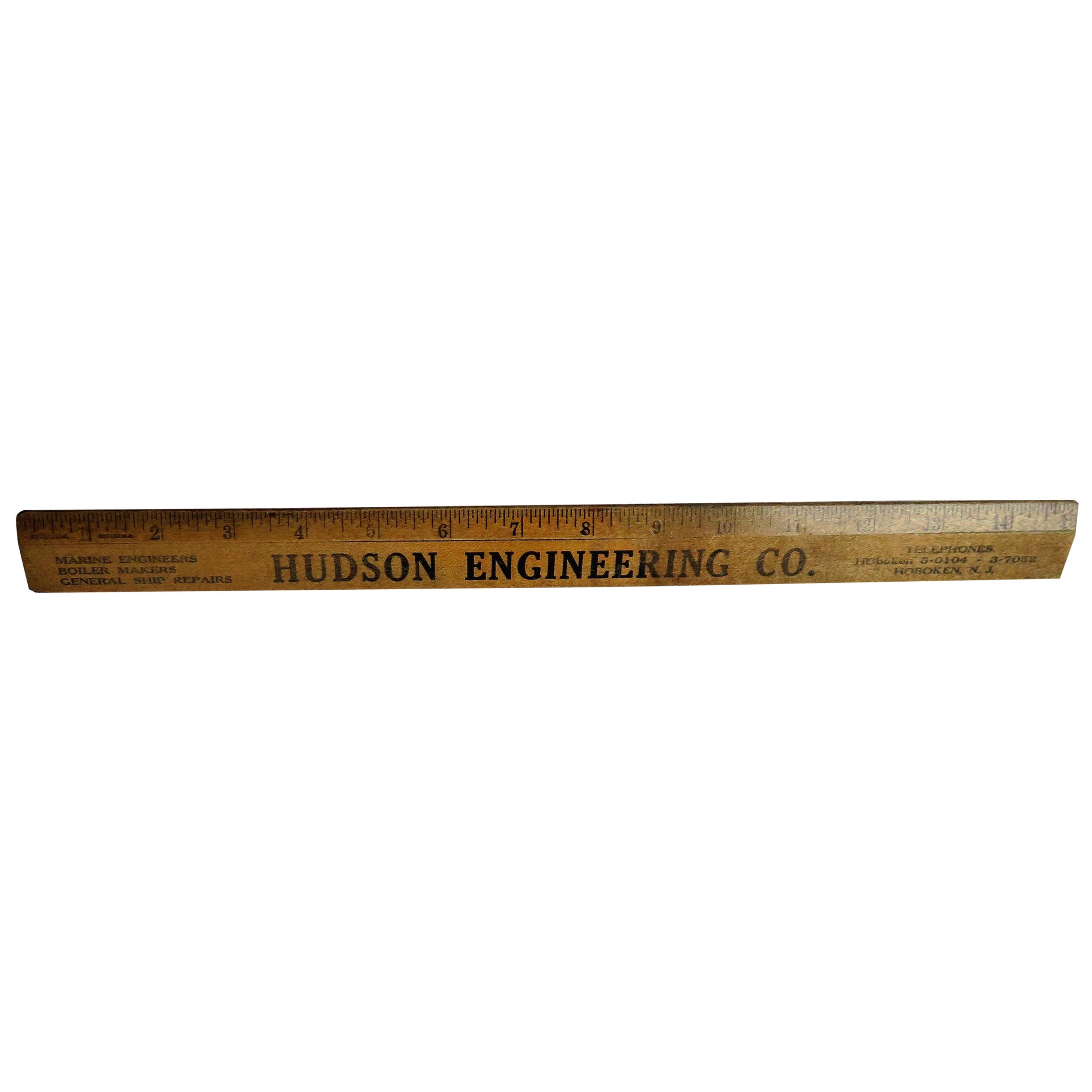 Hardwood Ruler for Hudson Engineering NJ by Geiger Bros Newark US, Ca 1920
