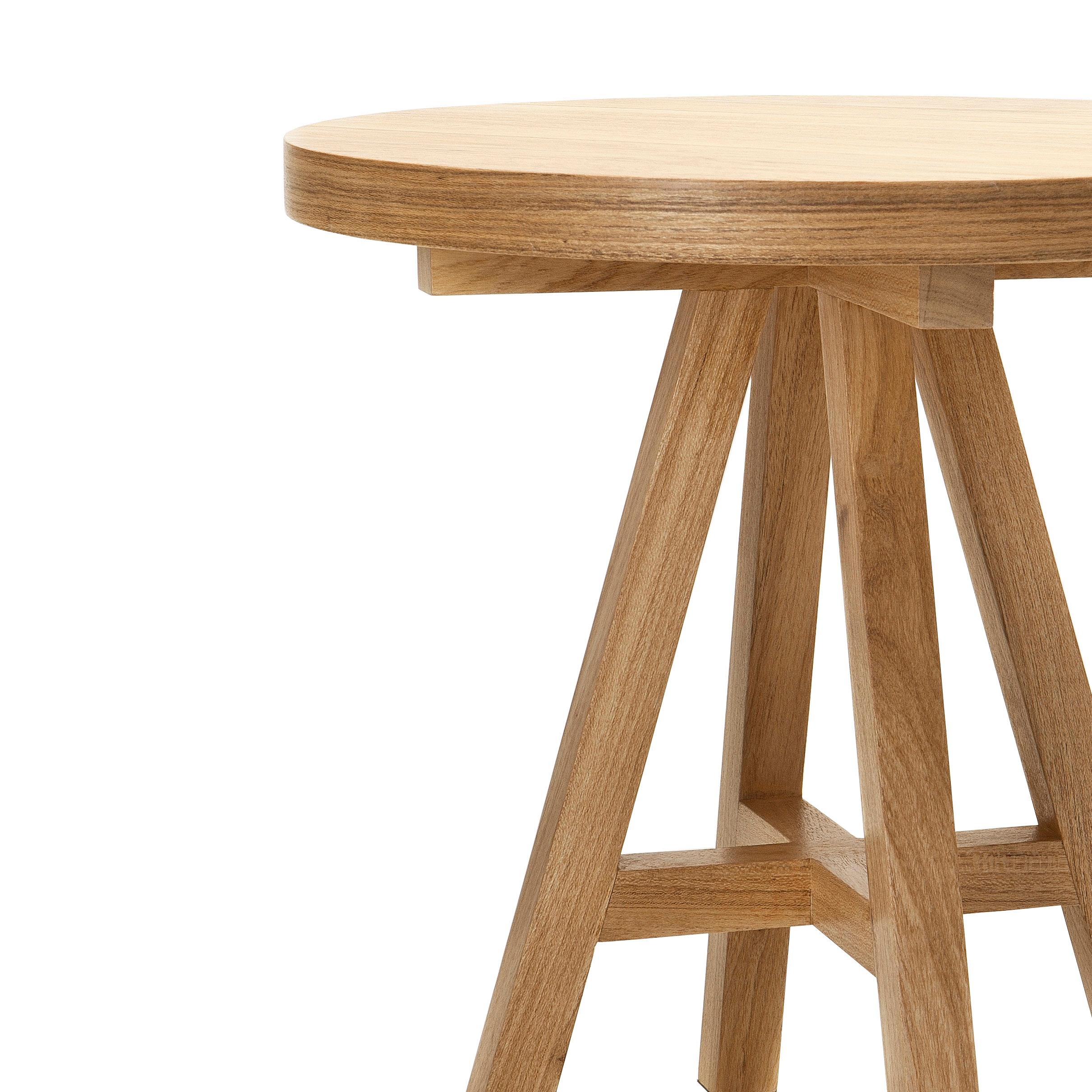 Woodwork Hardwood Side Table, Contemporary Brazilian Design For Sale