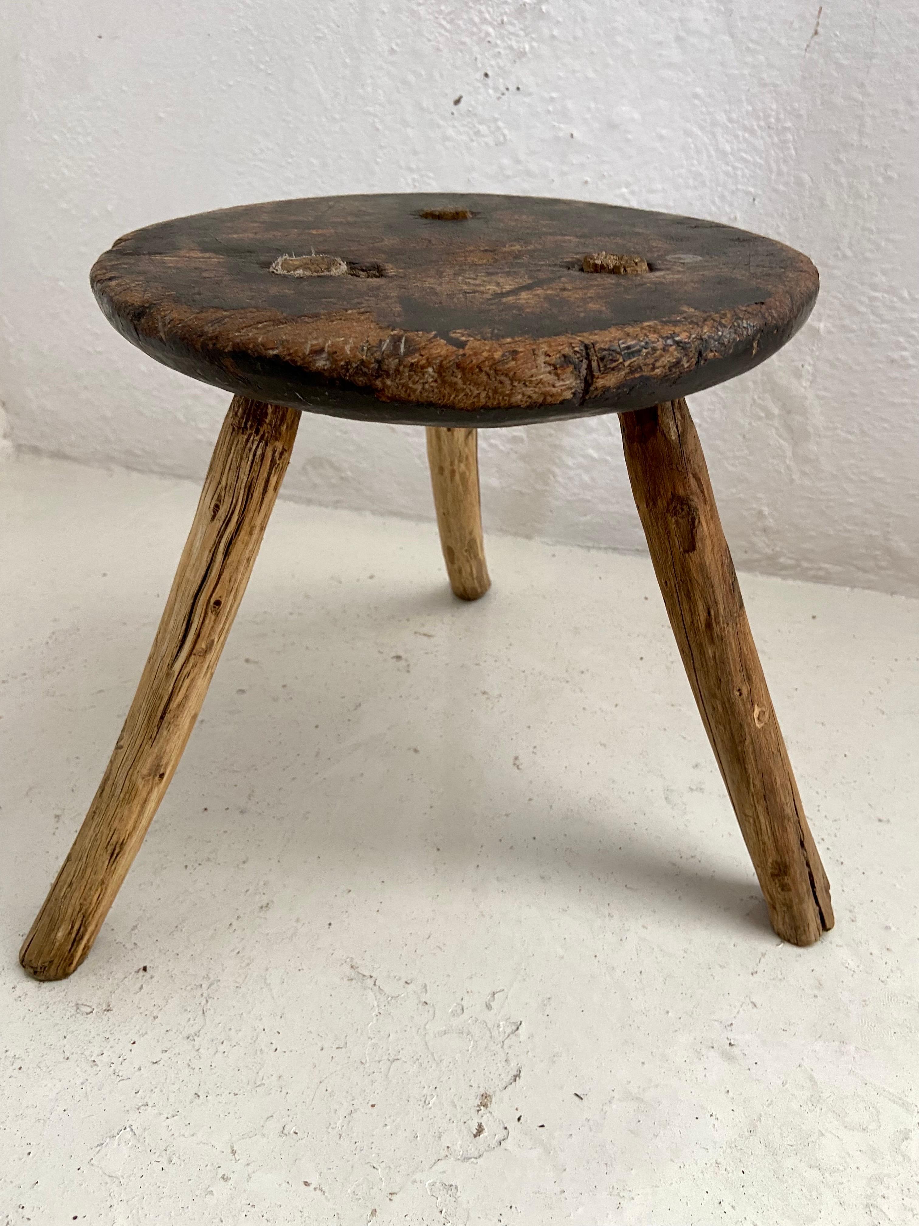Country Hardwood Stool from Mexico, circa 1930´s