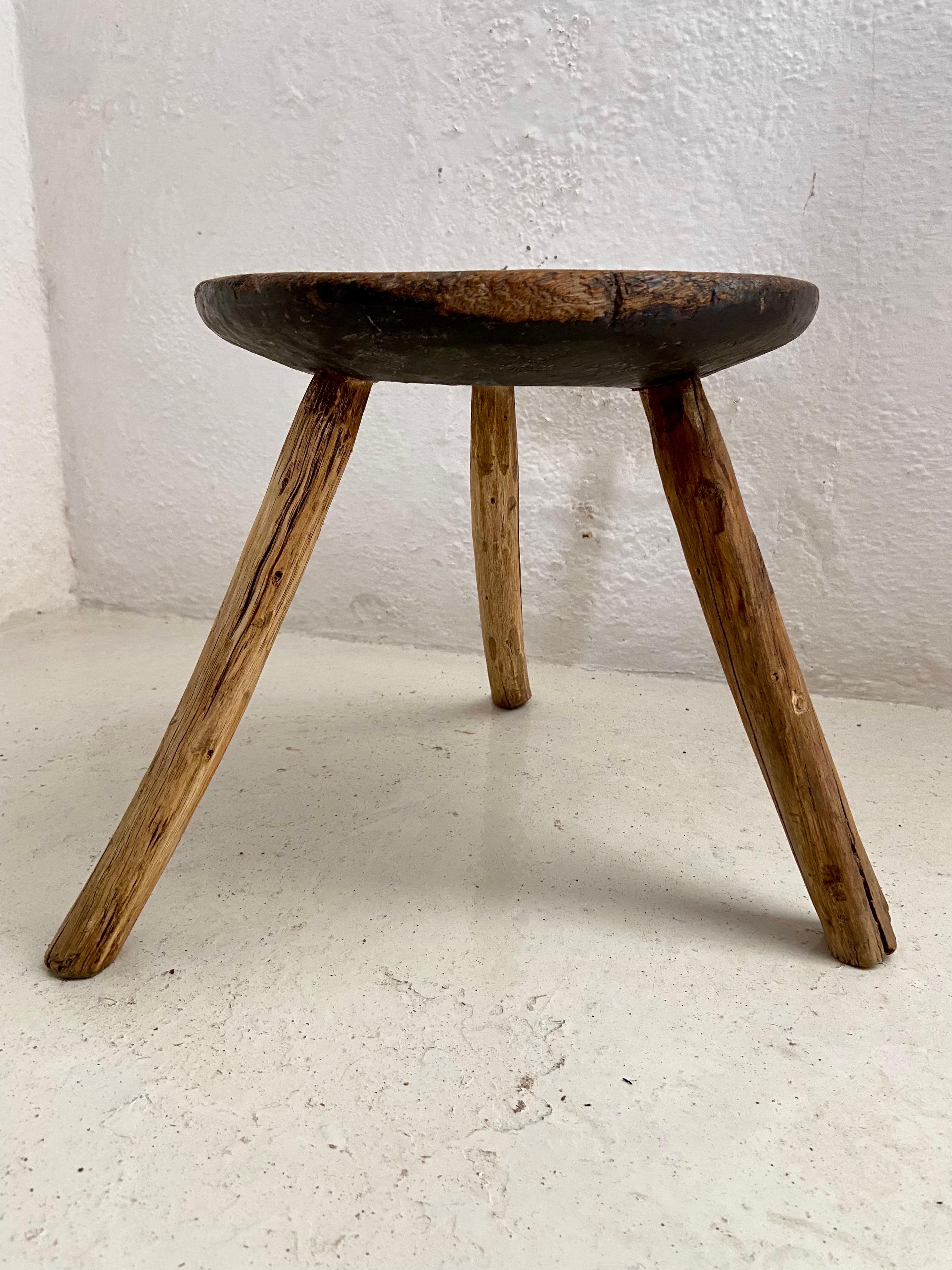 Mexican Hardwood Stool from Mexico, circa 1930´s