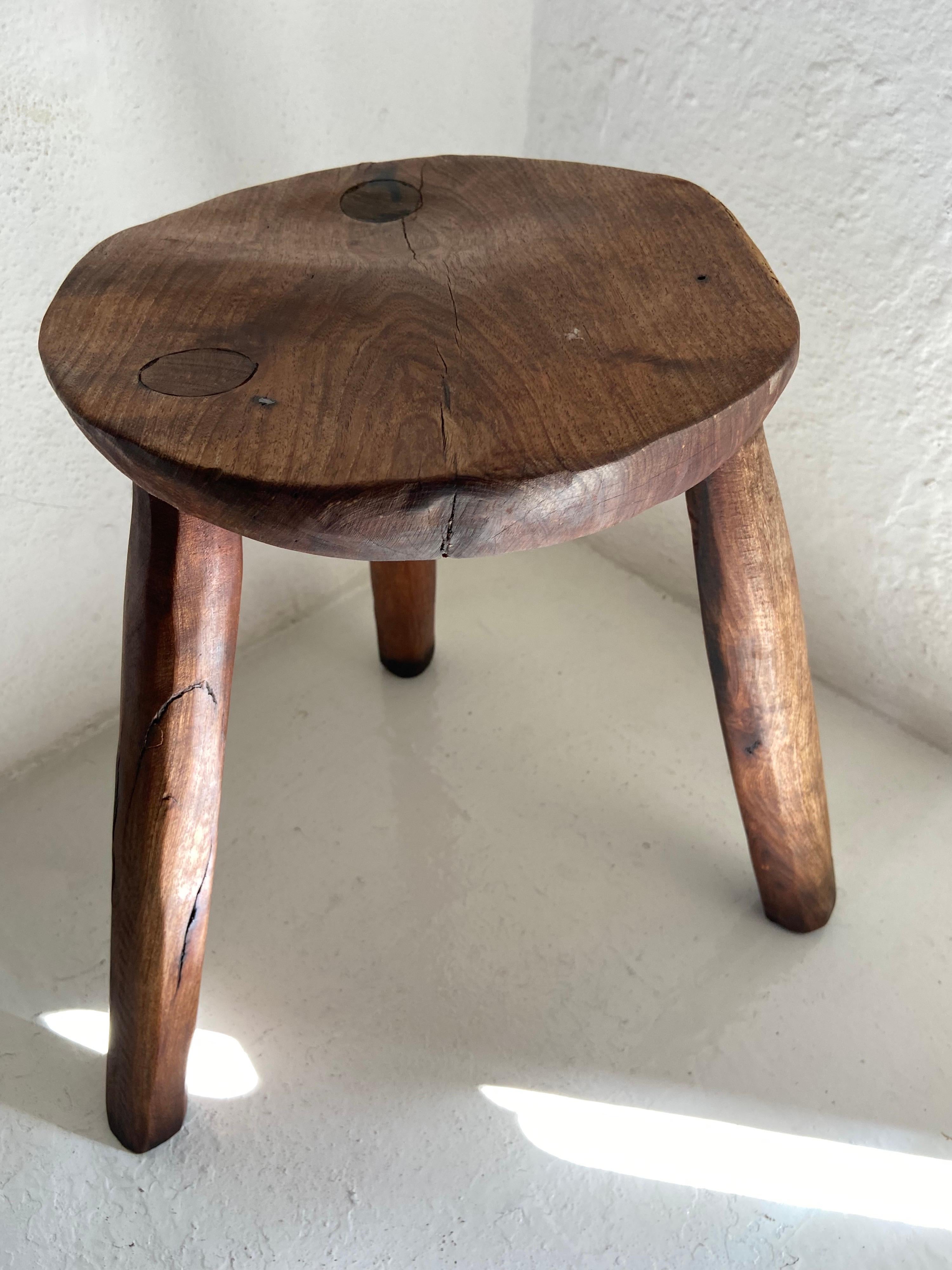 Late 20th Century Hardwood Stool from Mexico, circa 1970s