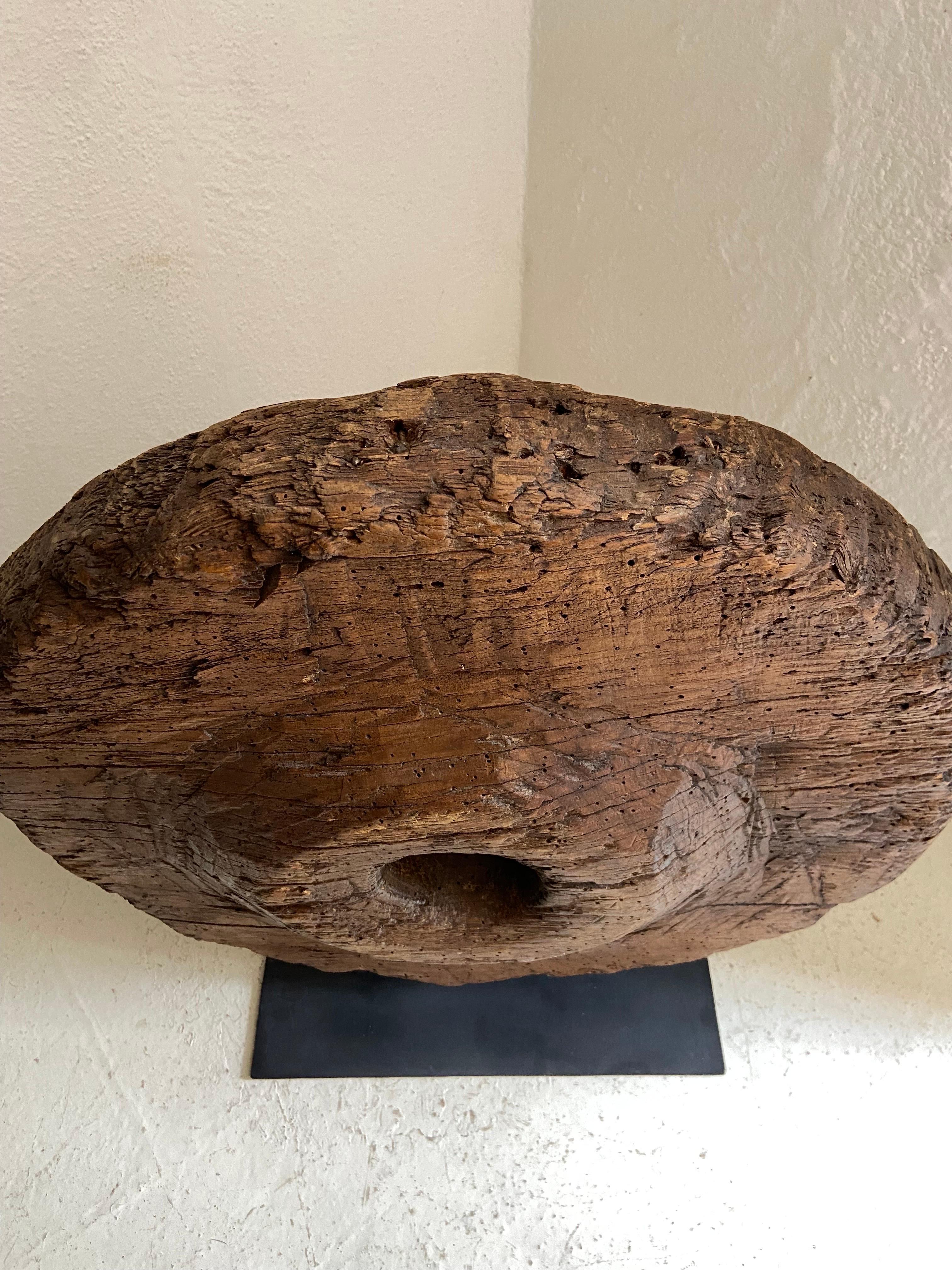 19th Century Hardwood Wagon Wheel from Mexico, circa Early 1800's For Sale