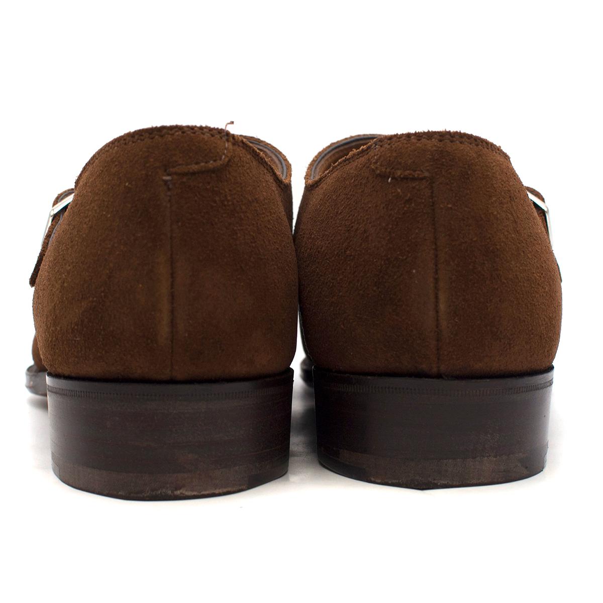 brown suede monk shoes