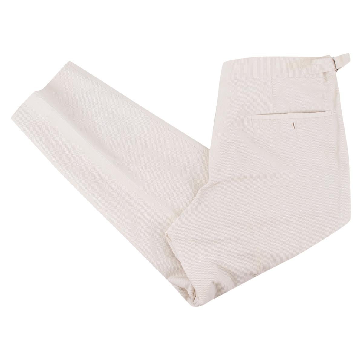 Gray Hardy Amies white corduroy trousers estimated size XL For Sale