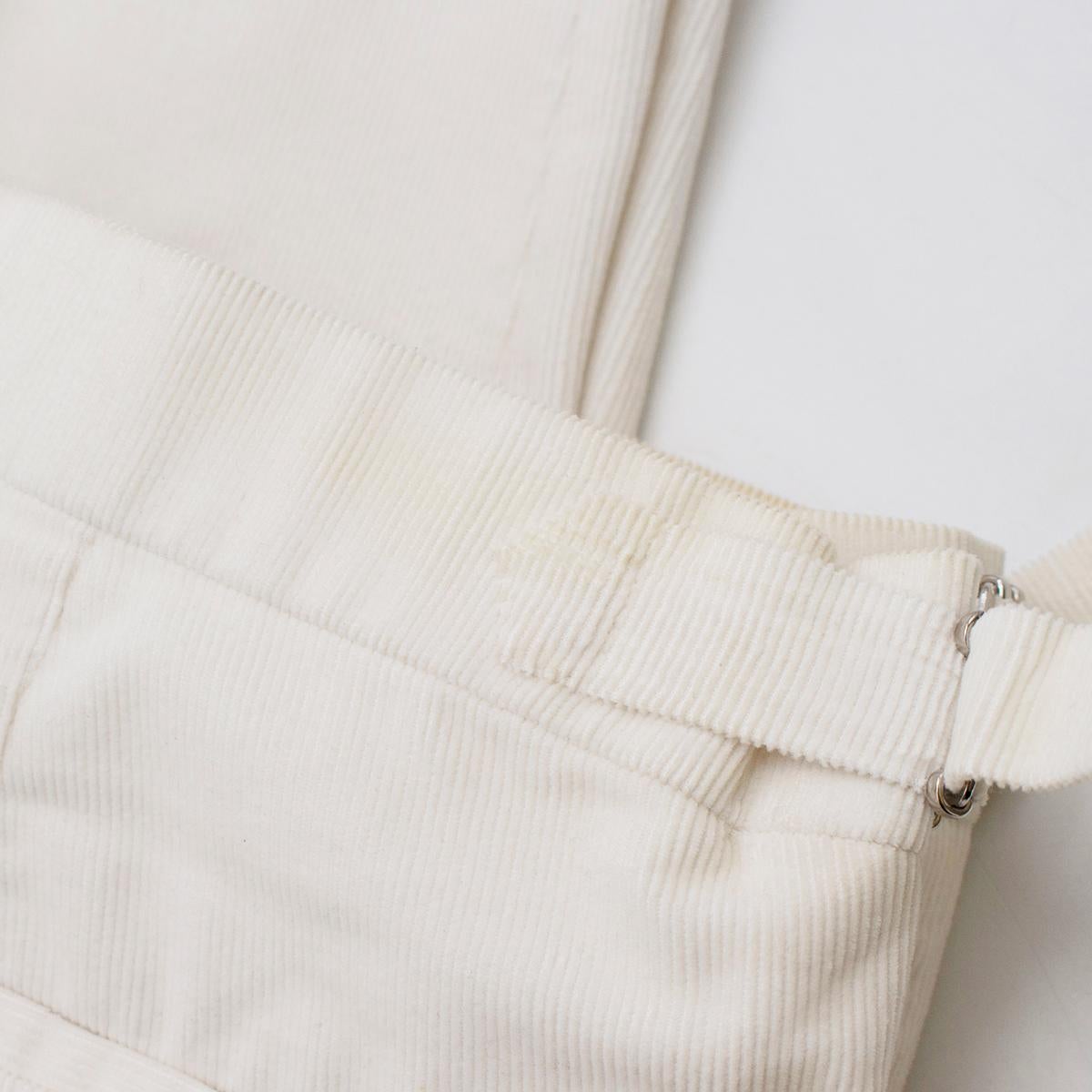 Hardy Amies white corduroy trousers estimated size XL In Good Condition For Sale In London, GB