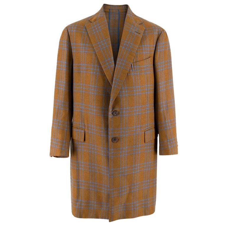 Hardy Amies Wool Check Overcoat For Sale at 1stdibs