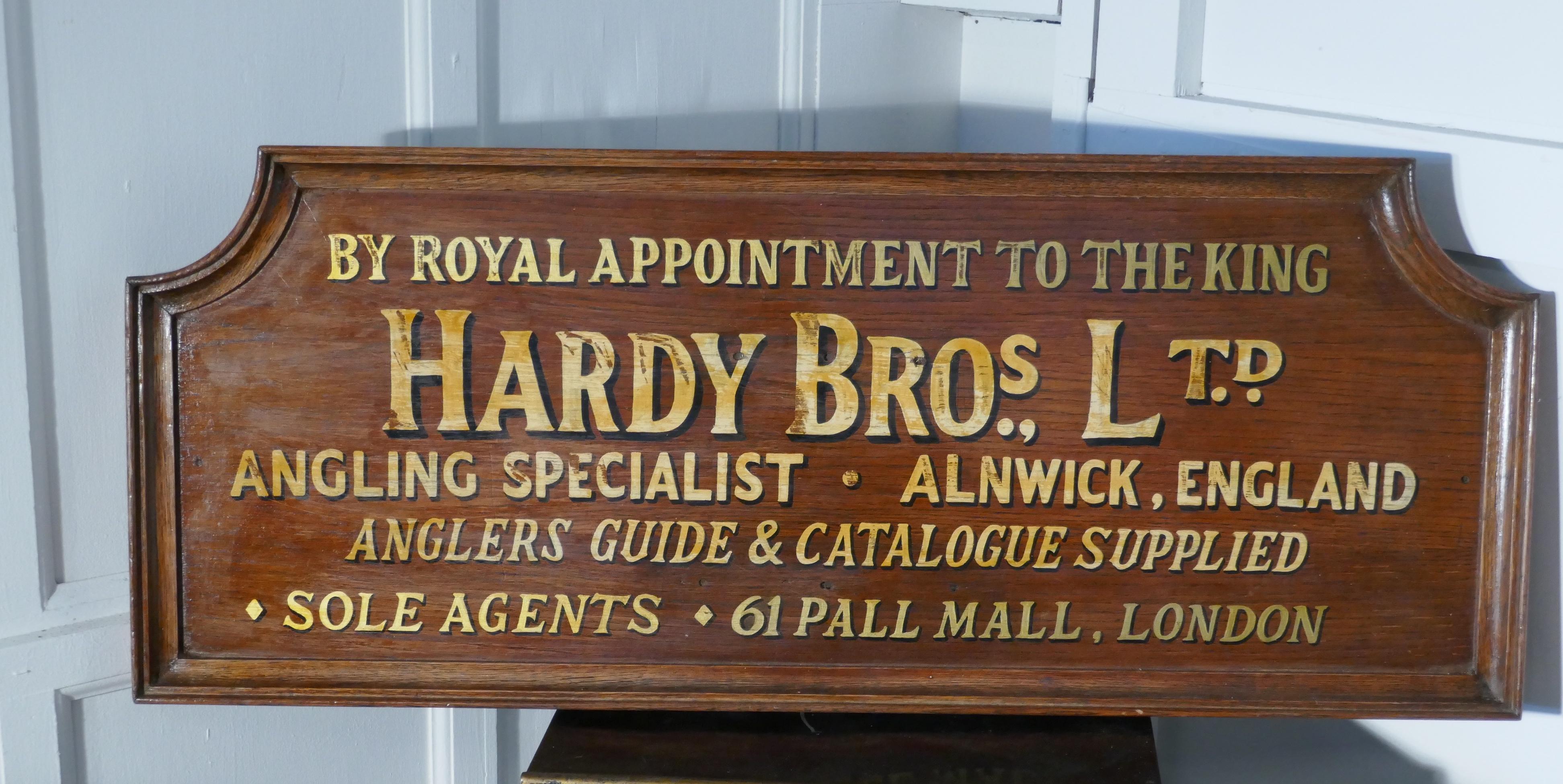 Hardy Bros Ltd, Angling Specialists Large Oak Wall Plaque In Good Condition In Chillerton, Isle of Wight