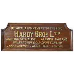 Antique Hardy Bros Ltd, Angling Specialists Large Oak Wall Plaque