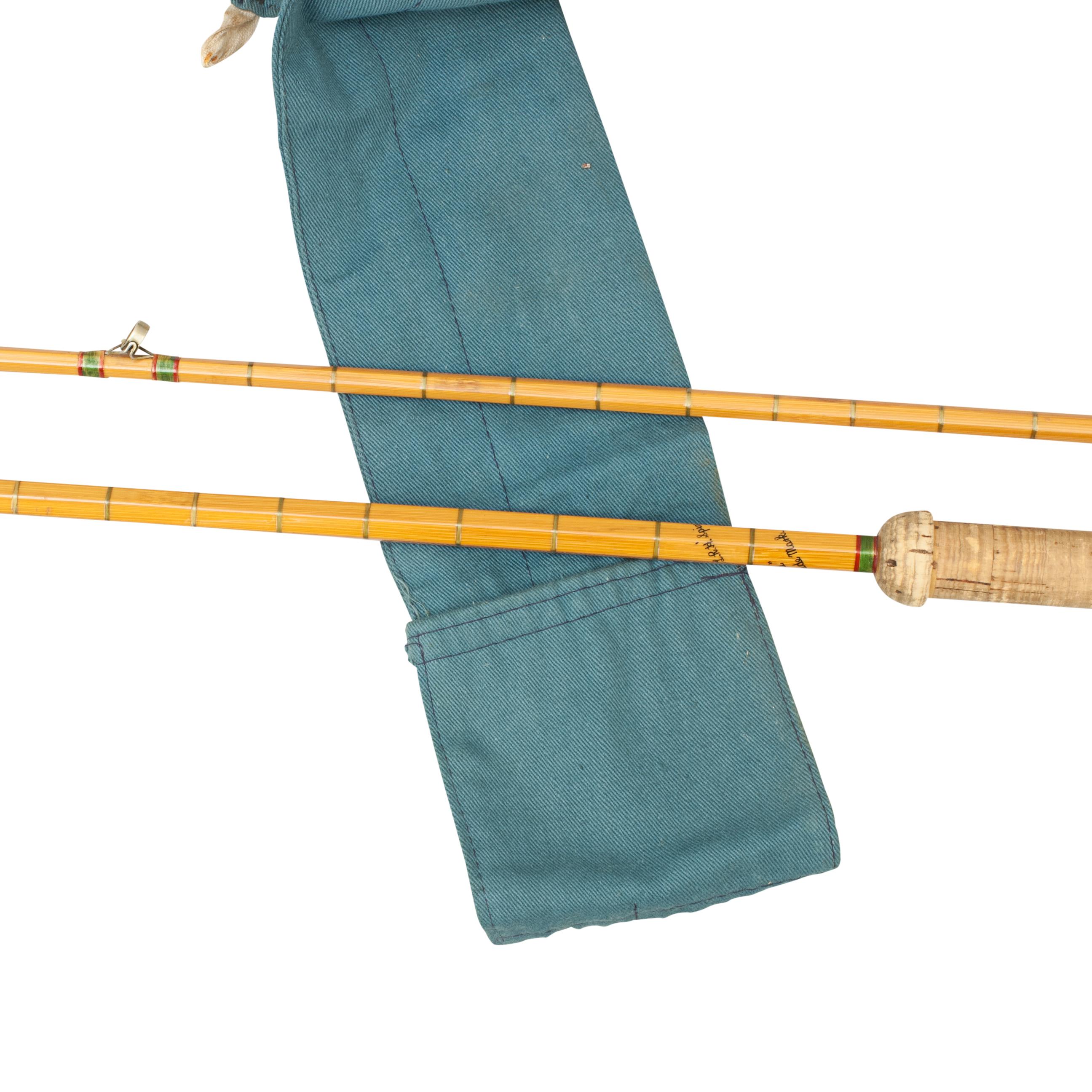 Hardy 'L.R.H. Spinning Rod'.
A very good double-handed Hardy No.1 L.R.H Palakona split cane spinning rod by Hardy Bros. of Alnwick. This is a good 9ft 6 inches long 2-piece rod with clear agate line guides. The rod is in good condition with a