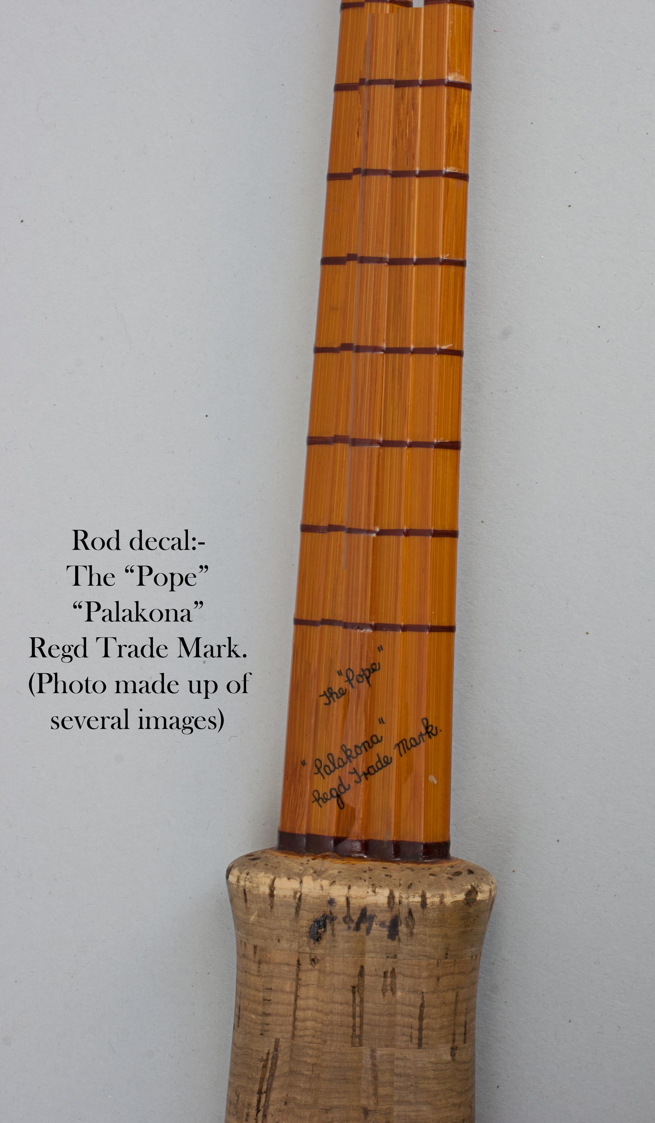 Canna da pesca Hardy Split Cane Palakona, The Pope in vendita 6