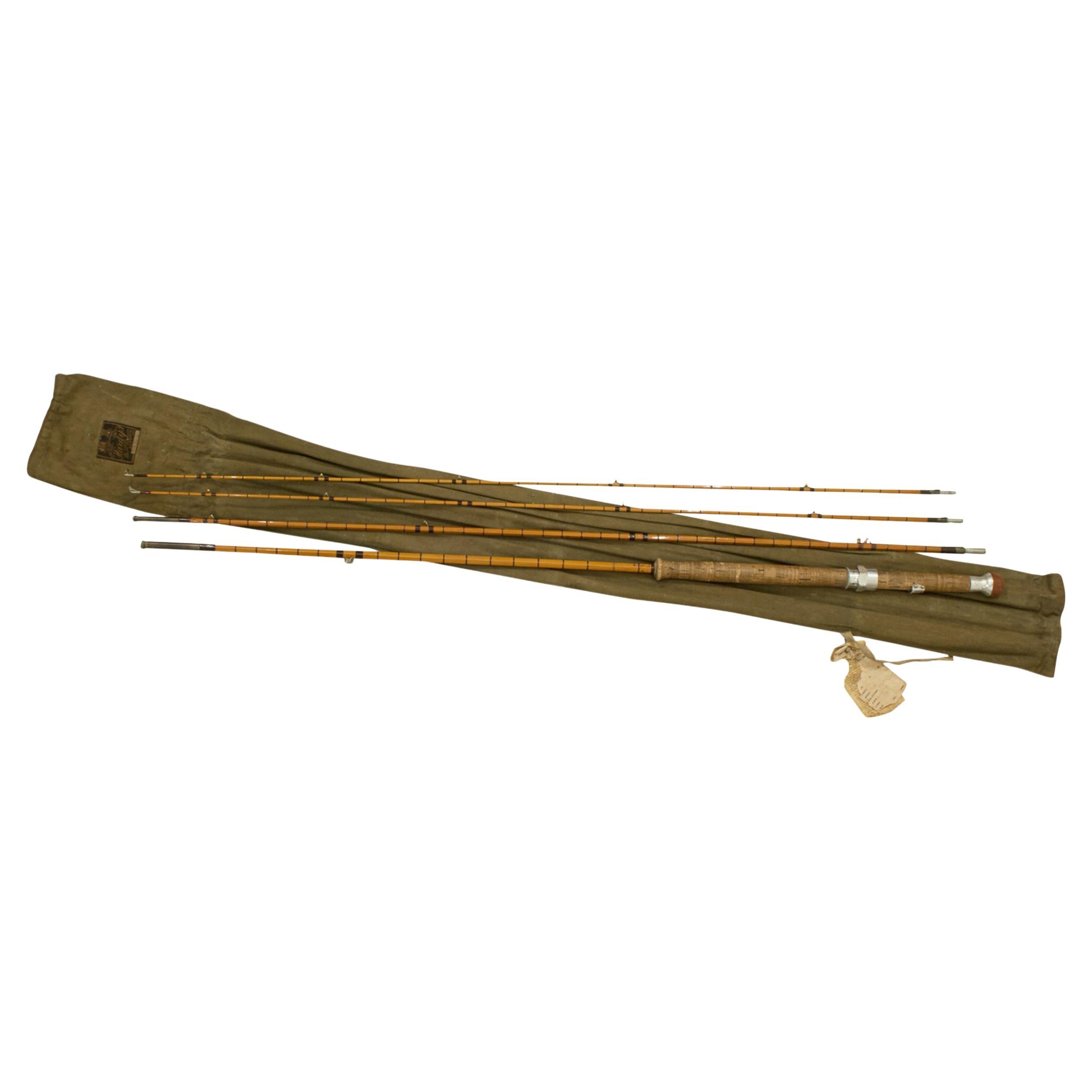 Hardy Fishing Rod aus geteiltem Schilfrohr mit Lachs, The Wye im Angebot