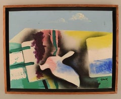 Hardy Strid, Swedish Artist, Acrylic on Canvas. Modernist Composition