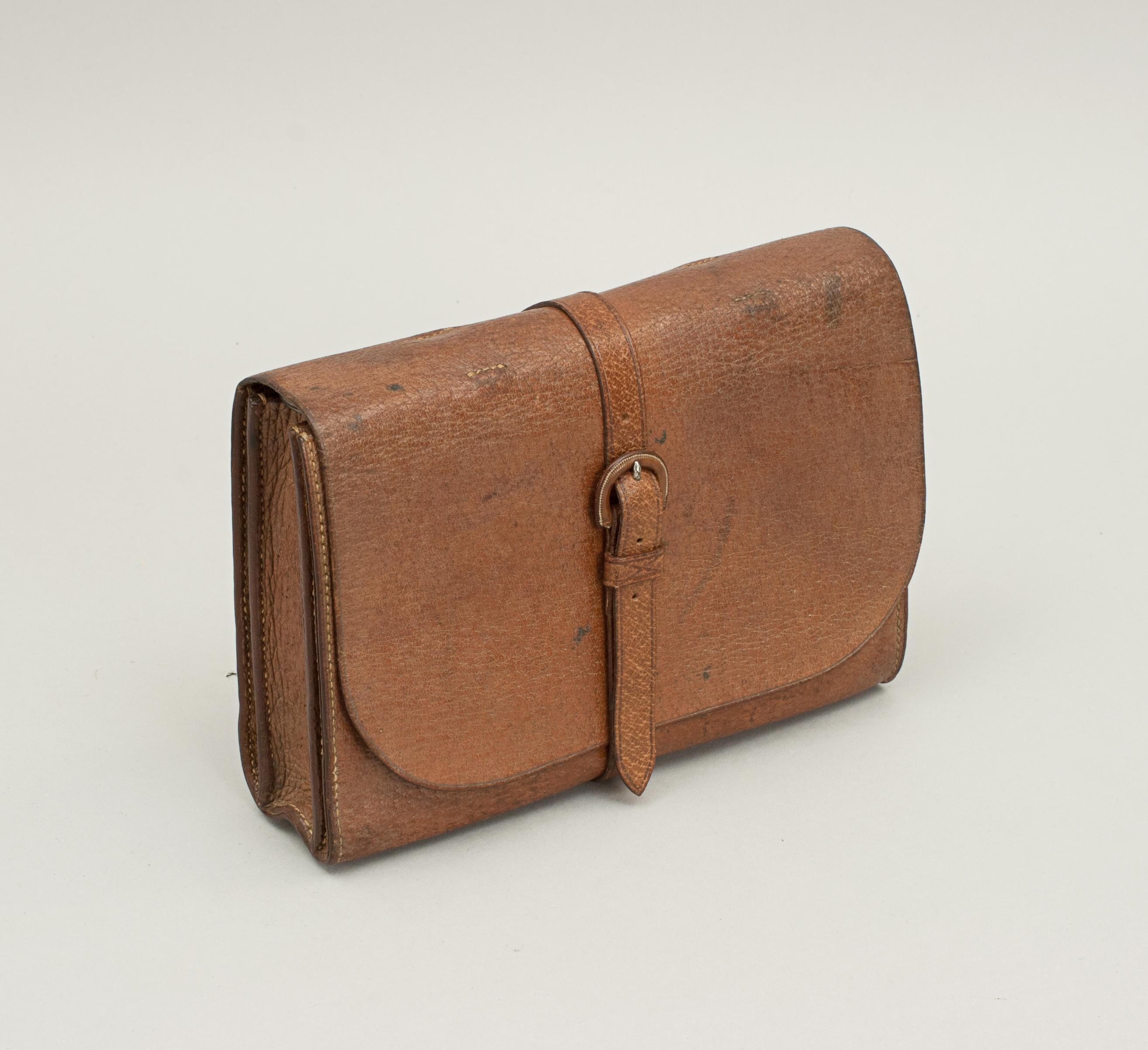 Early 20th Century Hardy's Fishing Tackle Wallet in Leather with Fly Box