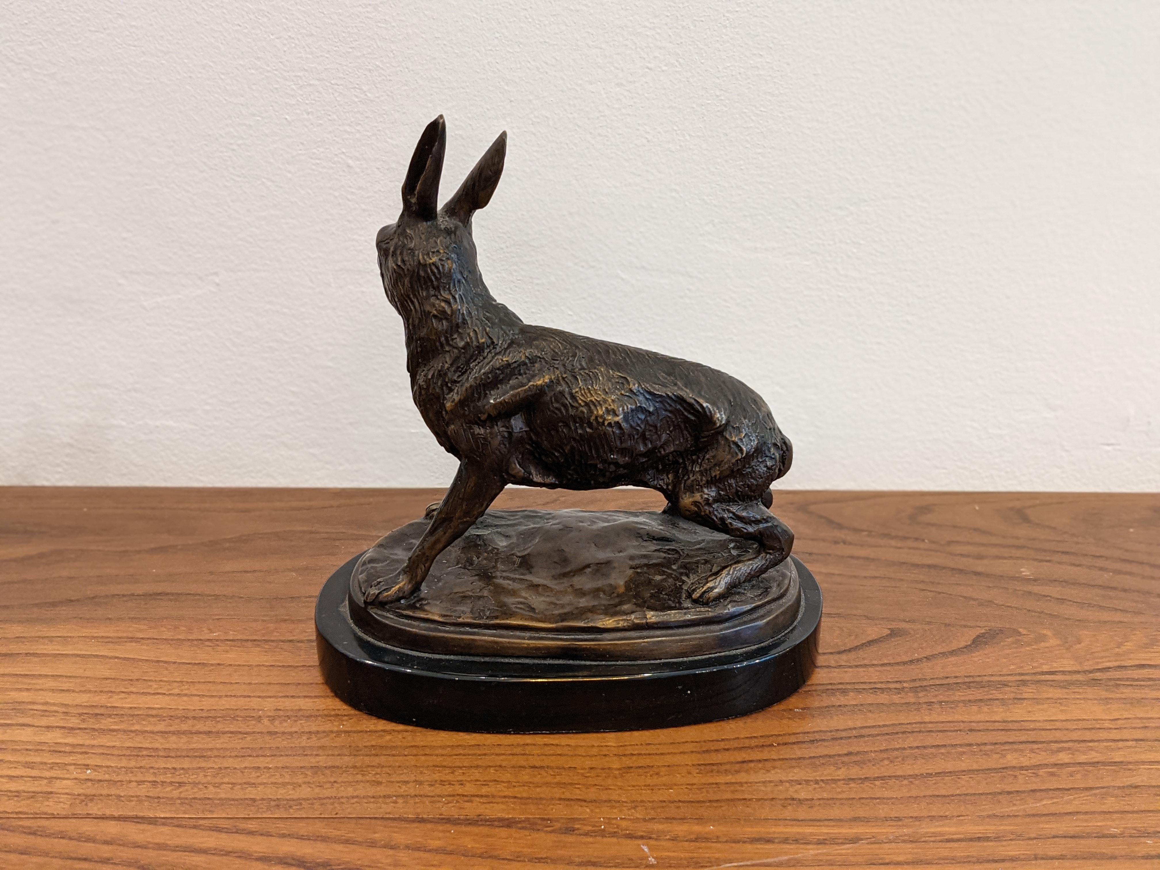 French Hare Animalier Bronze