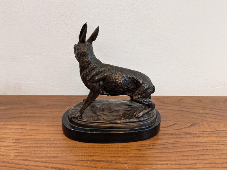 French Hare Animalier Bronze For Sale