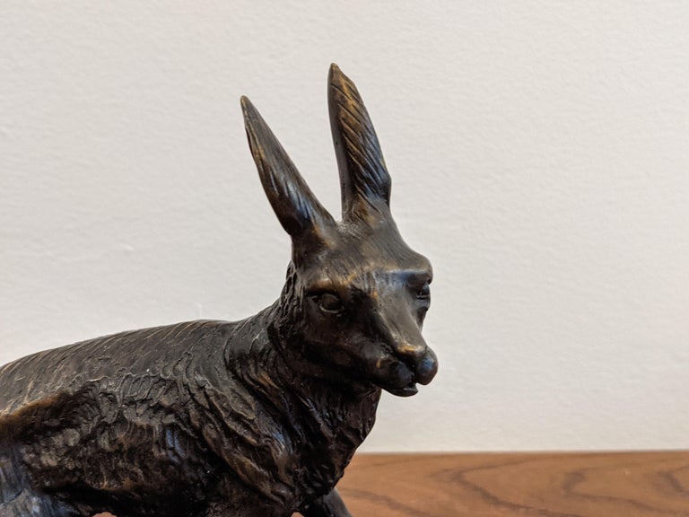 Mid-20th Century Hare Animalier Bronze For Sale