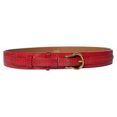 Harel Paris, Lizard leather waist belt in red