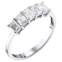 1,00 Karat Smaragdschliff Diamant-Hochzeitsring