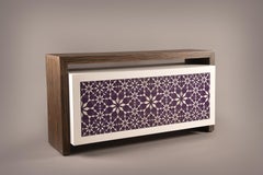 Harem Sideboard, Contemporary Sideboard in Ebony Wood and Mother-of-Pearl Inlay