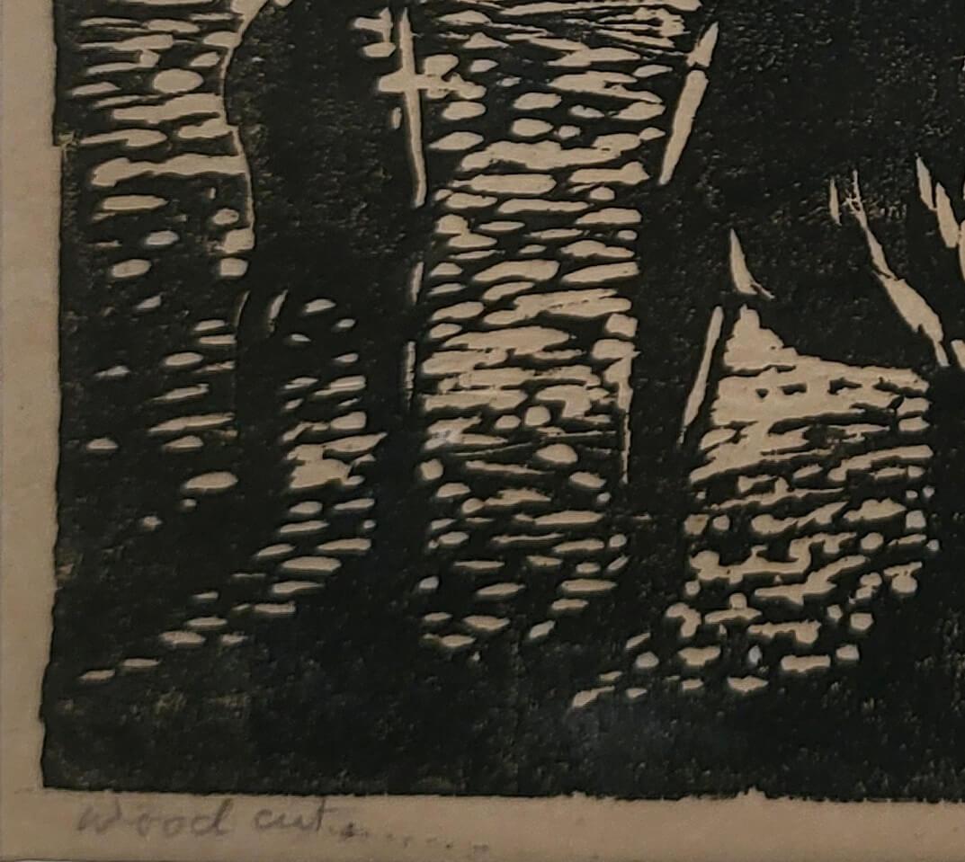 Floating Diyas, Woodcut on Paper, Figurative by Haren Das 