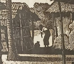 Untitled, Woodcut on Paper, Figurative by Haren Das "In Stock"