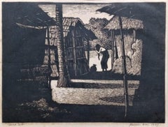 Sin título, xilografía sobre papel, figurativo de Haren Das "En Stock"