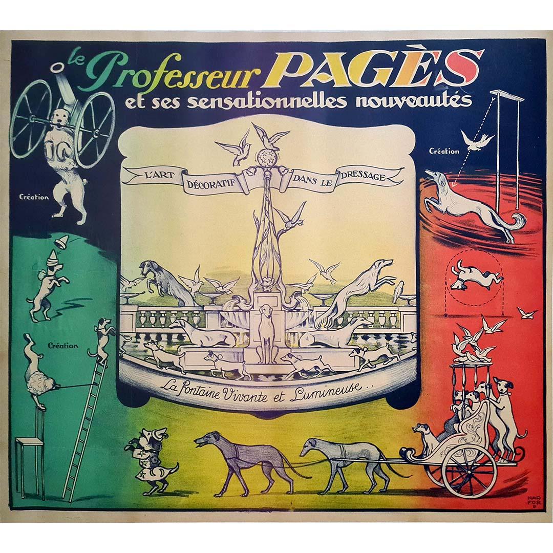Original poster Professeur Pagès L'art décoratif dans le dressage - Circus