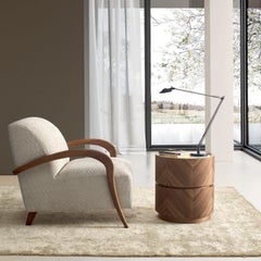 Comodino Haribo in noce canaletto e piano in ceramica calacatta#2 di Modesign