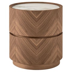 Haribo Nightstand in Walnut Canaletto and Calacatta Ceramic Top#2 by Modesign