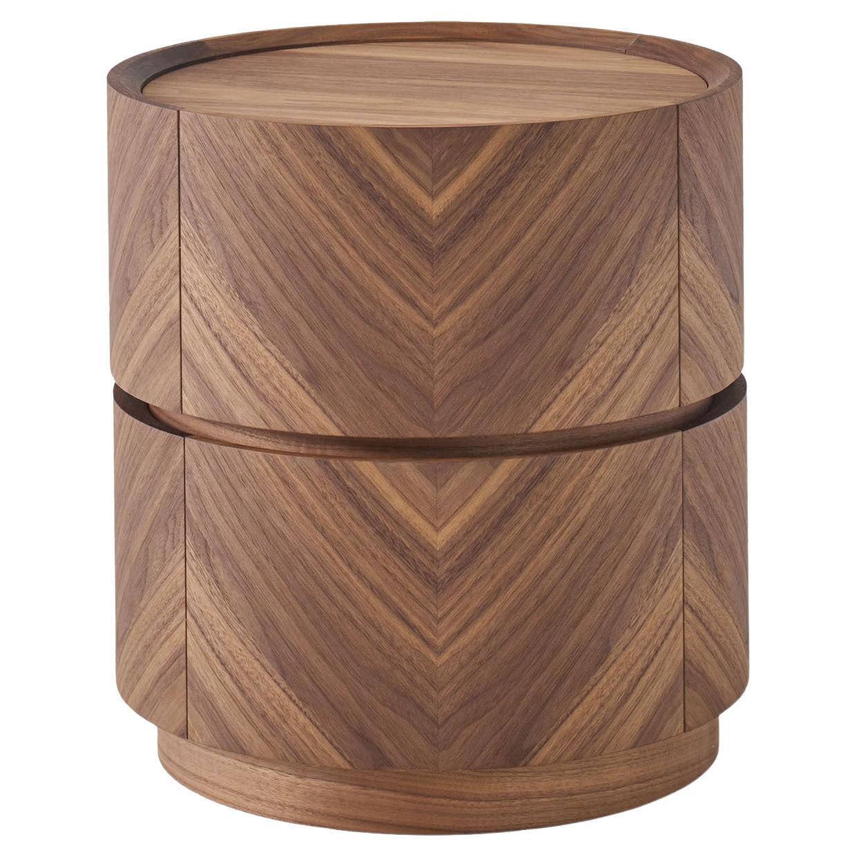 Haribo Nightstand in Walnut Canaletto with Two Drawers by Modesign