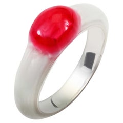 Haribo Silber- und Emaille-Ring Finger UK Größe N