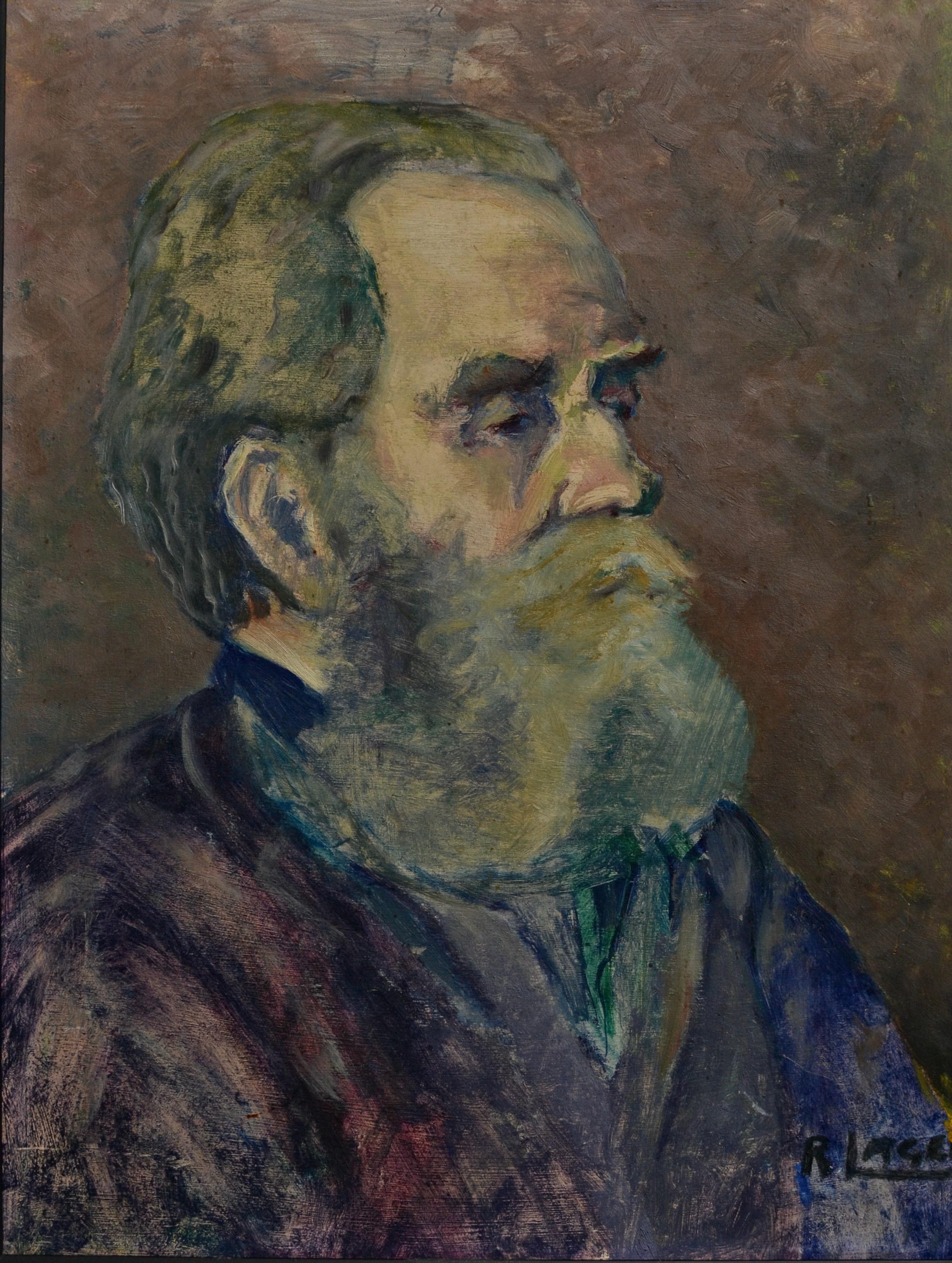 Portrait d'un homme barbu - Autres styles artistiques Painting par Haries Lagerbrink