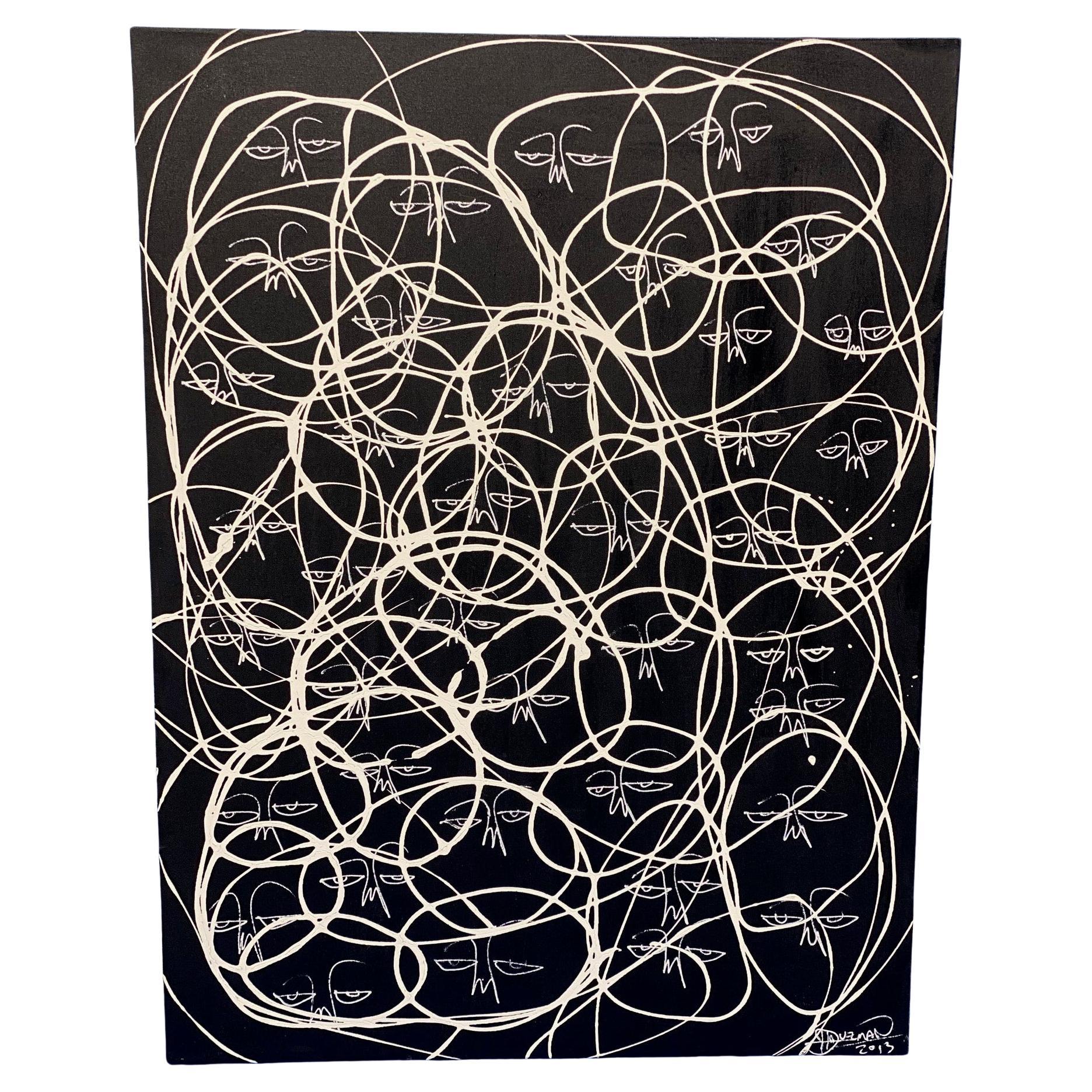 Harif Guzman "One of a Kind: Whiting on Black 1, " Tecnica mista - Graffiti Art