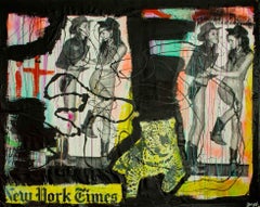 « New York Crimes », médias mixtes - Collage d'art graffiti