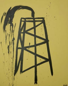 "Saudi, " Acrylic on Canvas Oil Derrick Painting - Graffiti Art, Political Art