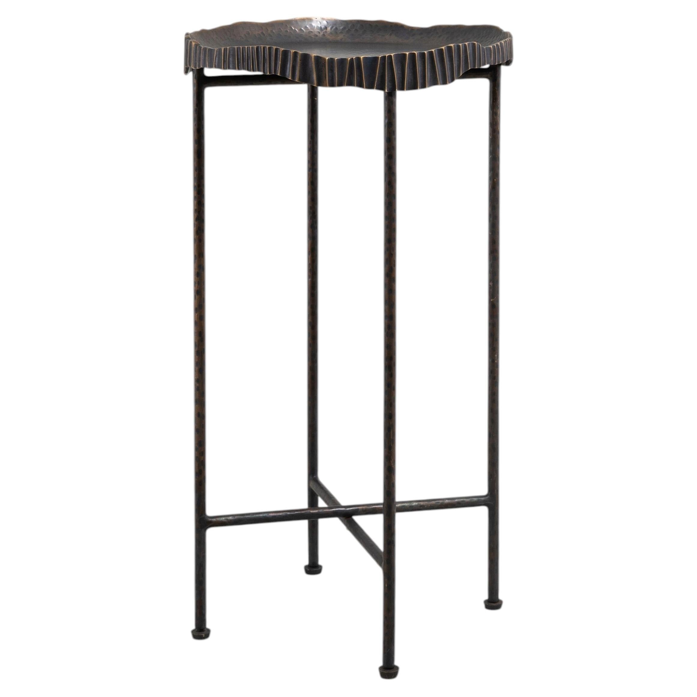 Harihar Bronze Tray Table Tall in Brass, Viya by Vikram Goyal